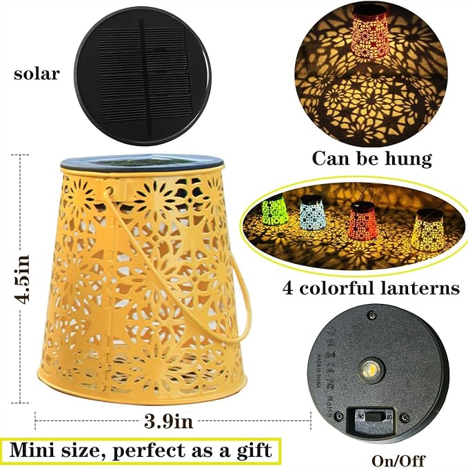 4pack Solar Lanterns Outdoor Waterproof Hanging Lights Gifts - Image 4