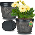 Quarut 12 Inch 4 Pack Large Plant Pots, Plastic Flower Pot by Quarut