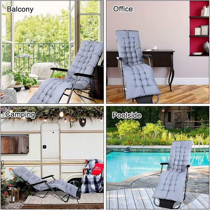 Bucherry 67 x 19 Inch Chaise Lounge Cushions Soft Lounge Chair Cushion Gravity - Image 6