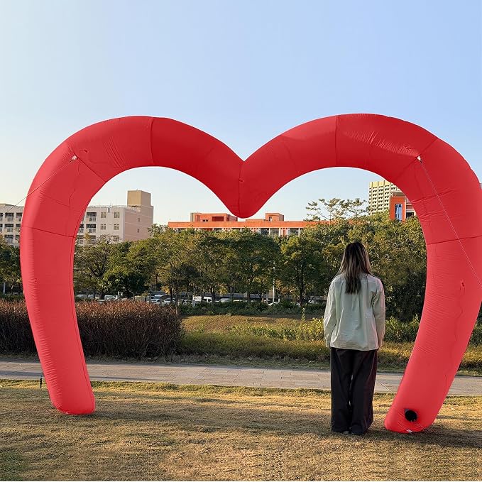 9 * 4.5FT Red Valentine Inflatables Outdoor Decorations Heart Shaped Blow up - Image 7