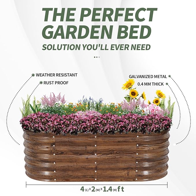1MORE Galvanized Raised Garden Bed- Planter Garden Boxes Outdoor, Raised Beds - Image 5