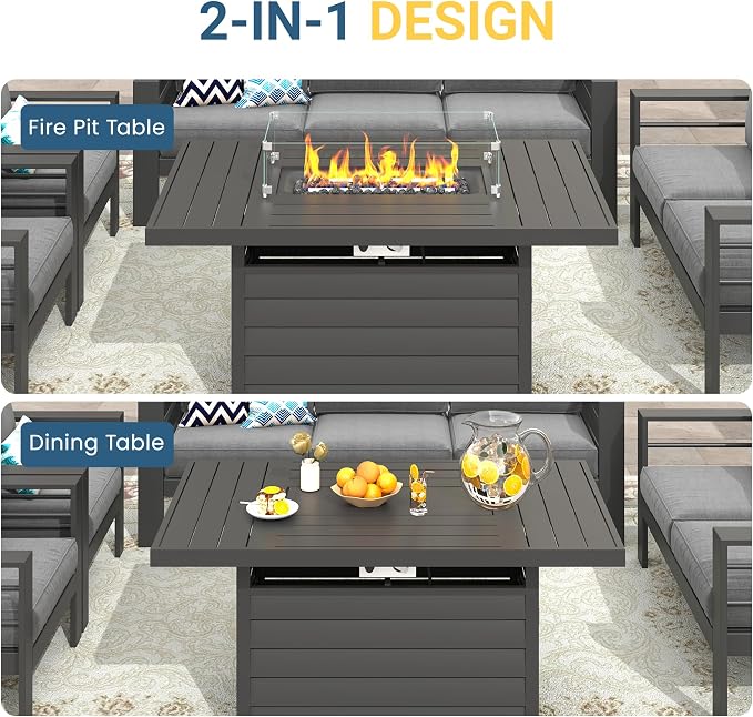 Wisteria Lane Aluminum Patio Furniture Set, 4 Piece Metal Outdoor Sofa Set - Image 8
