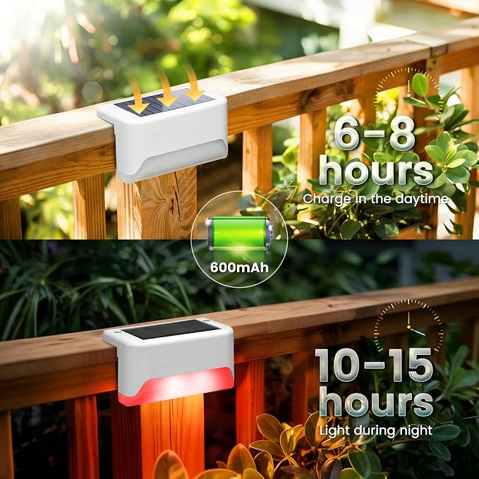 SOLPEX Solar Fence Lights Outdoor, Solar Deck Lights Waterproof LED Step Light - Image 6
