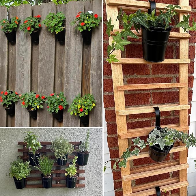 20 Pack 4 Inch Railing Hanging Planter, Metal Hanging Flower Pots, Metal - Image 6