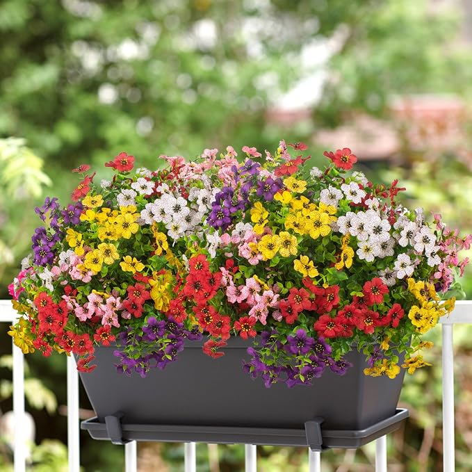 20 Bundles Artificial Flowers for Outdoors, UV Resistant Fake Plants Flowers - Image 6