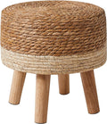 YMYNY Foot Stool Natural Seagrass Hand Weave, 12.6" Small Ottoman, Round by High-qualityhomefurnishing