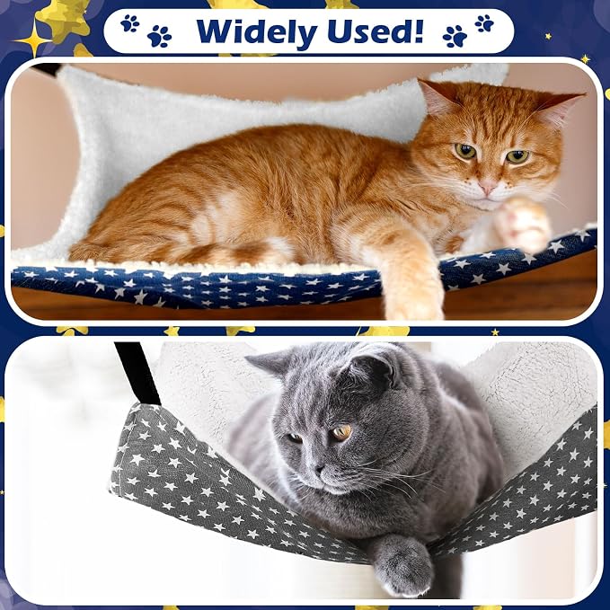 Jetec 2 Pack Cat Hammock for Cage, Catio Accessories Reversible Soft Cats Bed - Image 2