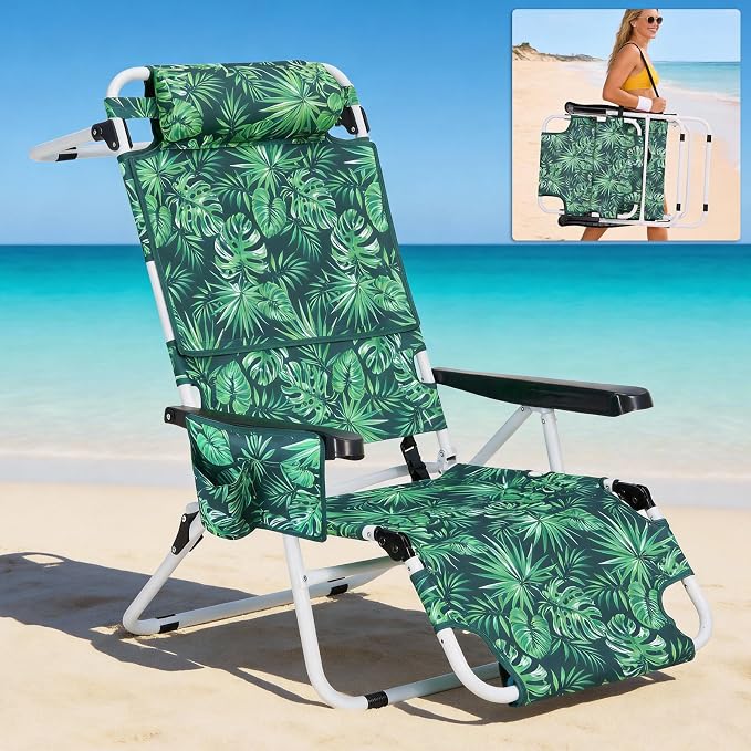 MOPHOTO Oversized Beach Lounge Chair, 5-Position Adjustable Tanning Chair - Image 6