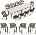 PURPLE LEAF 11-Piece Patio Dining Set Outdoor Furniture Rectangular Table and by PURPLELEAF