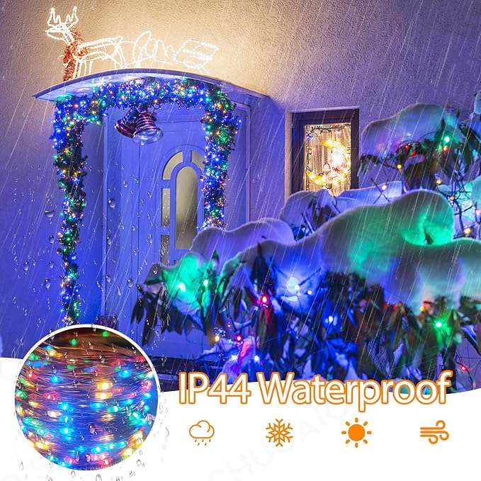 Solar Christmas Lights for Outside, 200LED 66FT Solar String Lights Outdoor - Image 6