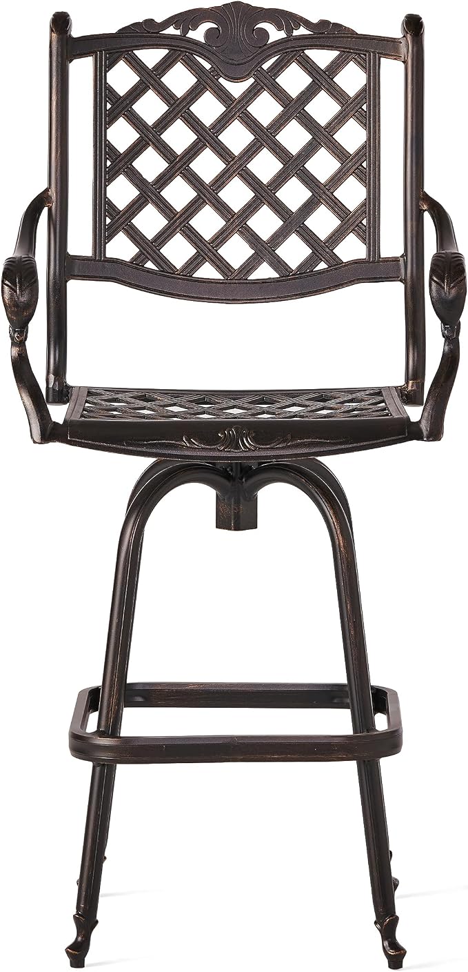Christopher Knight Home Avon Outdoor Cast Aluminum Bar Stools, 2-Pcs Set - Image 4