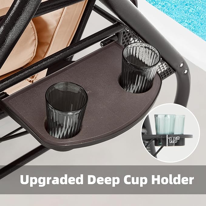 HOMREST 3 Seat Outdoor Porch Swing - Image 8