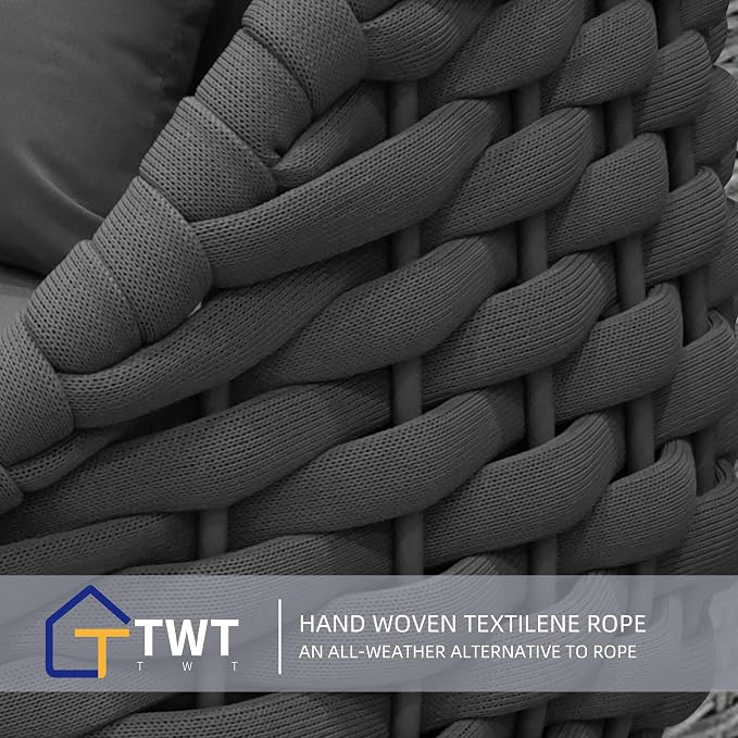 TWT 6 Pieces Patio Sofas All-Weather Teslin Rope Balcony Furniture - Image 4