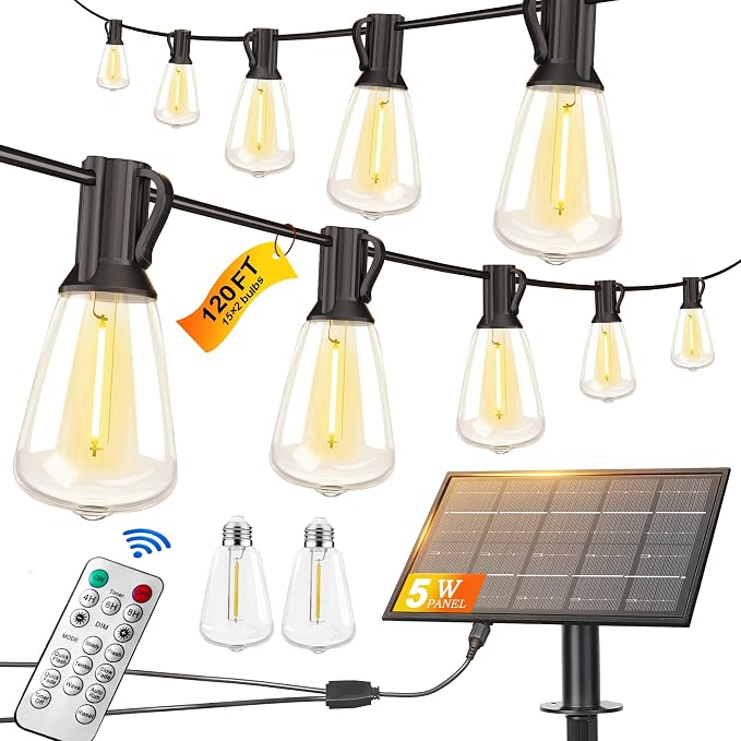 120FT Solar String Lights Outdoor Waterproof by Belllights