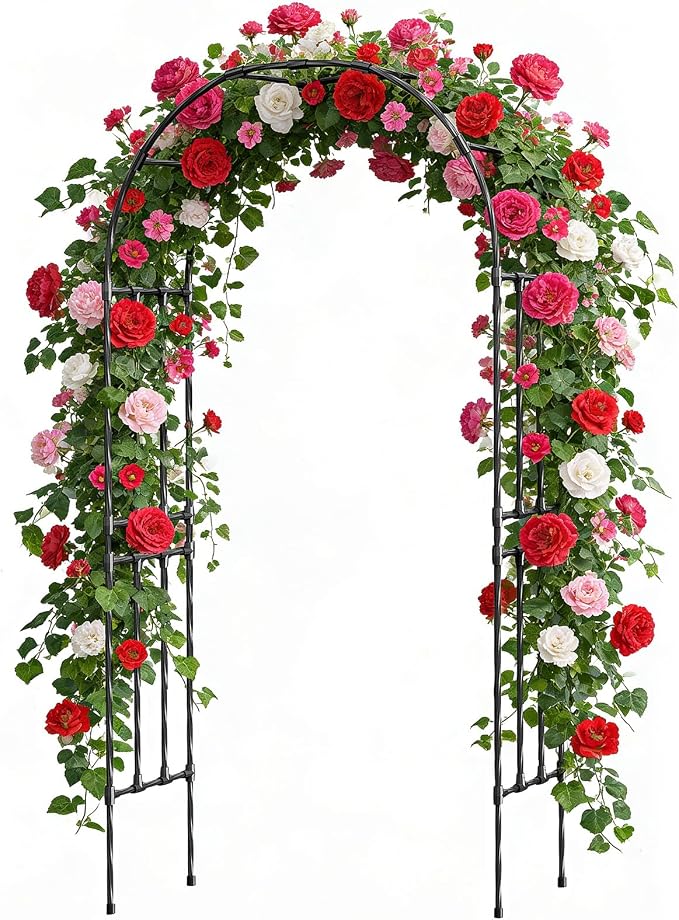 Miory Garden Arch Trellis for Climbing Plants, 1.3 x 7.9ft Metal Pumpkin by Miory