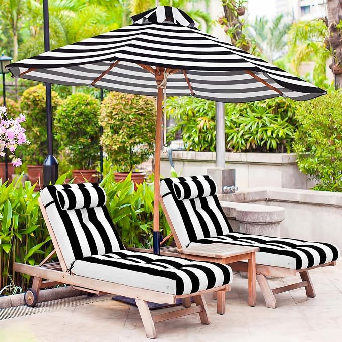 Wenqik Set of 2 Outdoor Chaise Lounge Cushions 76 x 22 x 6 Inch Waterproof - Image 6