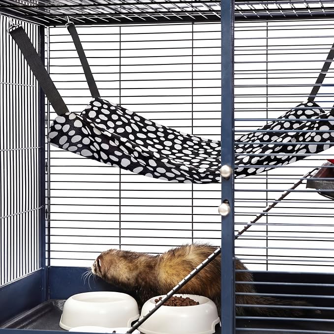 Jetec 2 Pieces Reversible Cat Hanging Hammock Soft Breathable Pet Cage Hammock - Image 6