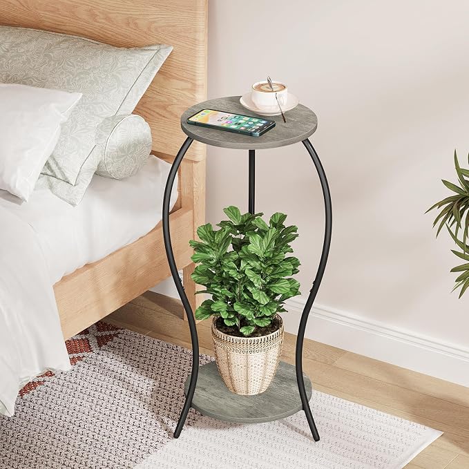 Plant Stand Indoor, 2 Tier Round Tall Plant Stand, Flower Pot Stand, Plant - Image 8