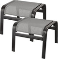 Patio Ottomans Outdoor Foot Rest Aluminum Patio Footstool Samll Seat Wicker by Deguifei