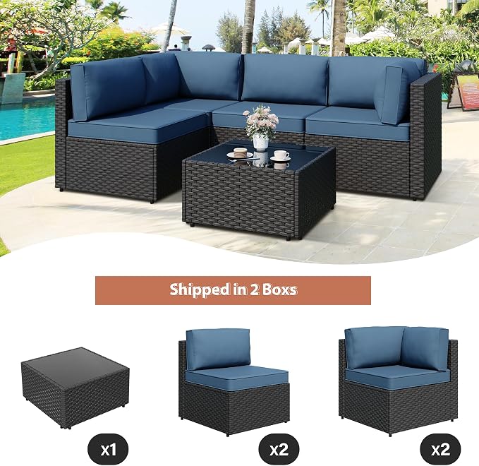 JAMFLY Patio Furniture Sets, 5-Piece Outdoor Patio Furniture - Image 6
