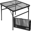 Square Folding Card Table with Adjustable Height, Patio & Indoor Use, Fits 2–4 by EEASTSTORM