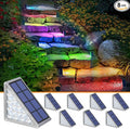 NIORSUN Solar Step Lights, 8 Pack RGB Solid Color Changing Solar Stair Lights by NIORSUN