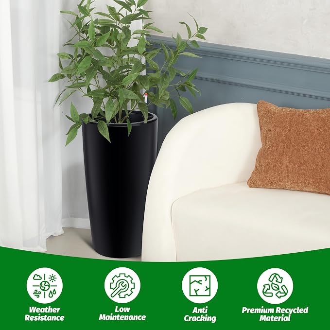 GarveeLife 30 in Tall Planters for Outdoor Plants Set of 2, Large Outdoor - Image 7