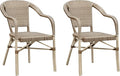 PURPLE LEAF Dining Chair Set of 2 Outdoor French Bistro Chairs Hand-Woven by PURPLELEAF