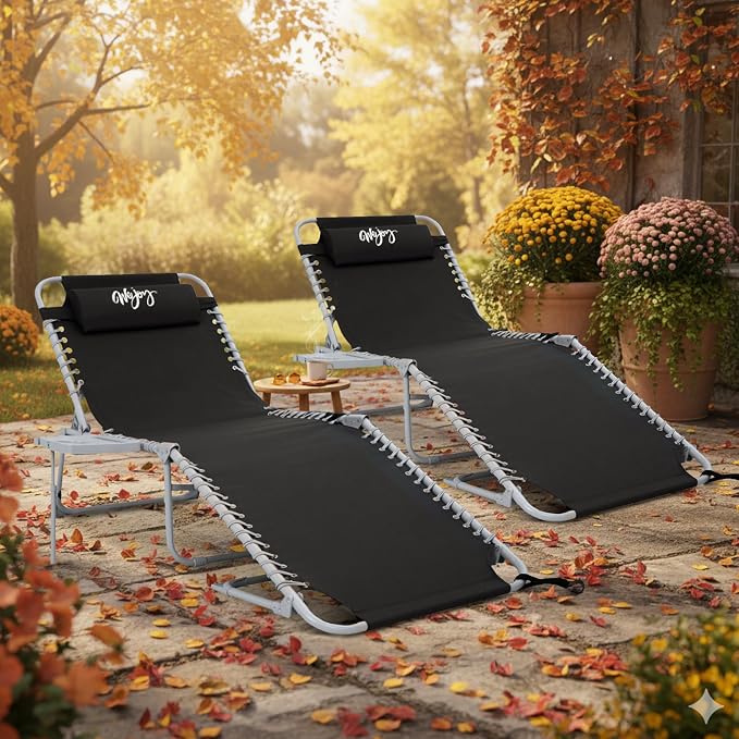 #WEJOY 2 Pack Outdoor Chaise Lounge Chair - Image 2