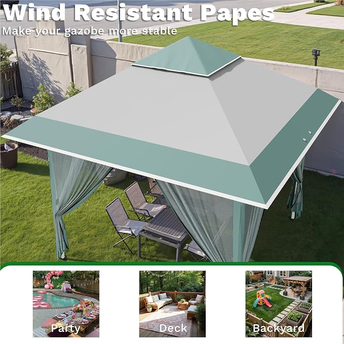Devoko 12x12 Pop Up Gazebo Canopy Tent - Image 4