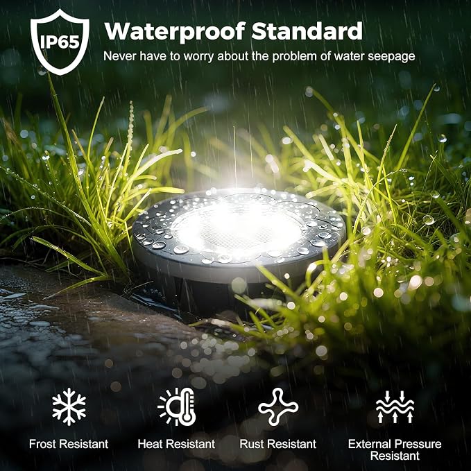 Brightown Solar Lights Outdoor Waterproof, 12 Packs LED In-Ground Solar Yard - Image 2