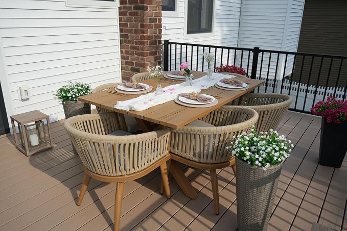 PURPLE LEAF 7 Pieces Outdoor Dining Set by PURPLELEAF