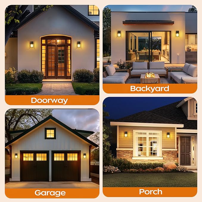 WIHTU Dusk to Dawn Outdoor Lighting Fixtures, Exterior Front Porch Light - Image 8