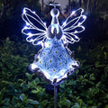 38Inch Angel Solar Lights Outdoor Decorative-Metal&Glass Angel Hydrangea Flower by COOZZYHOUR