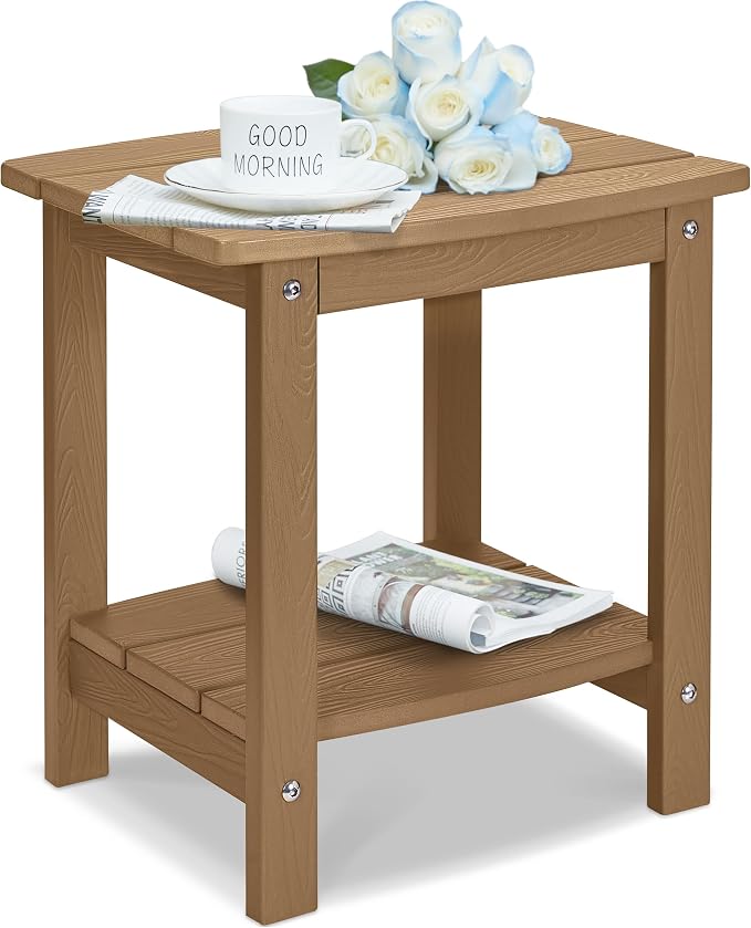Y&M Outdoor Side Table, HIPS Adirondack Small Double Layer Table, Waterproof by YM