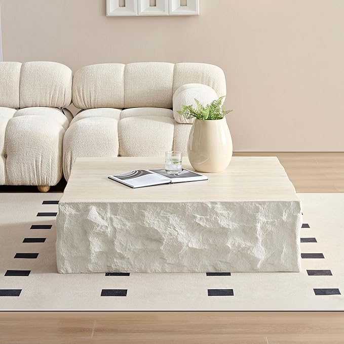 Square Coffee Table for Living Room Modern Center Table for Apartment, No Need - Image 3