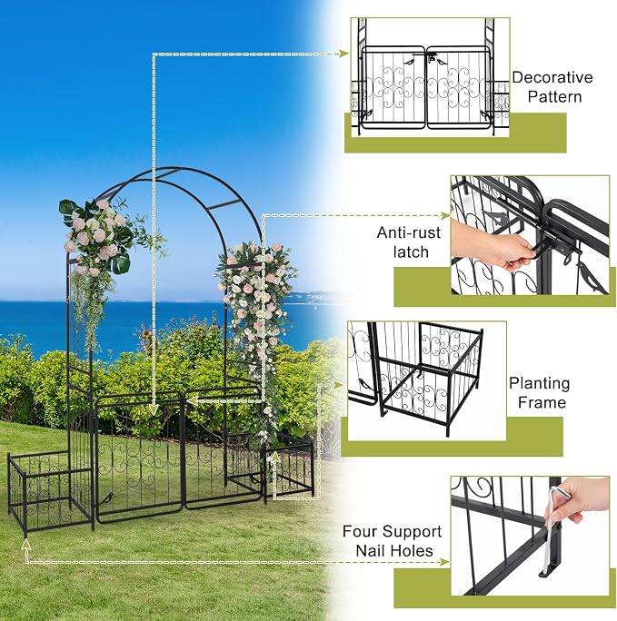 Garden Arbor Metal Garden Arch - Image 5
