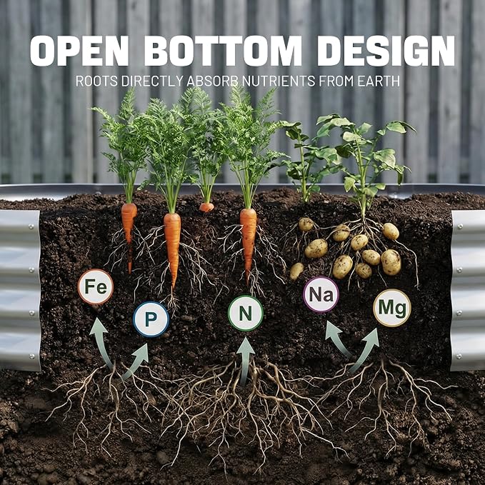 AHEONLAR 3 Pack 6×3×1ft Galvanized Raised Garden Beds, Oval Metal Garden Bed - Image 6