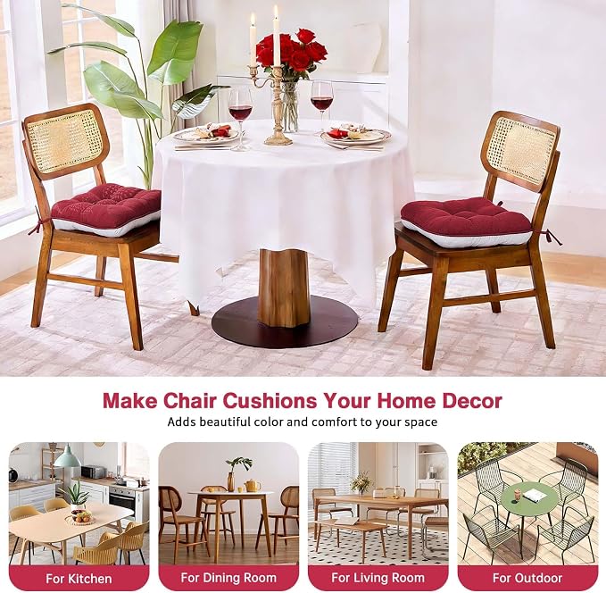 BETU Chair Cushions for Dining Chairs Set of 2, 3.5" Thick Kitchen Table Chair - Image 3