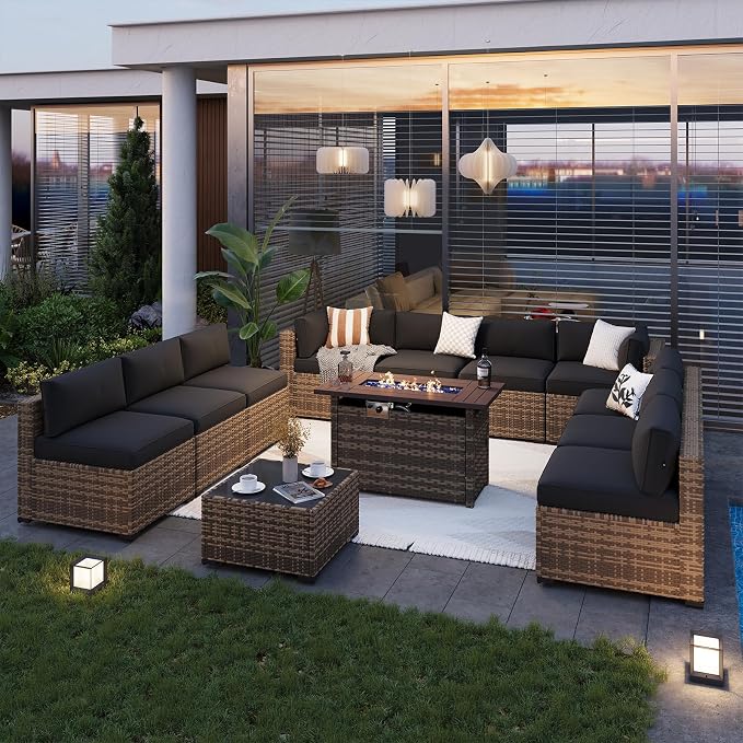 Aoxun Patio Furniture Sets, 12-Piece Outdoor Patio Furniture - Image 2