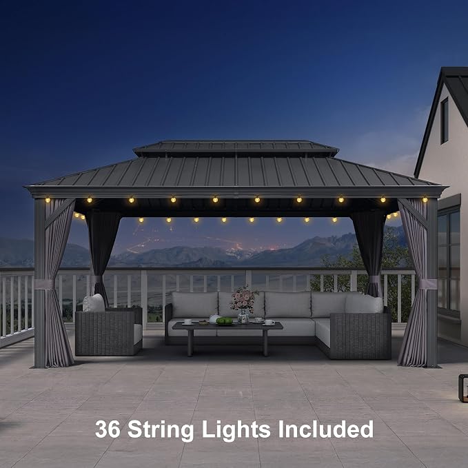 PURPLE LEAF 10' X 16' Permanent Hardtop Gazebo - Image 2