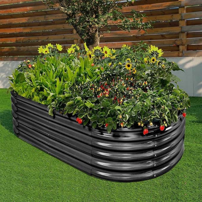 Land Guard 18“ Tall 4×2ft Galvanized Raised Garden Bed Kit, Galvanized Planter - Image 4