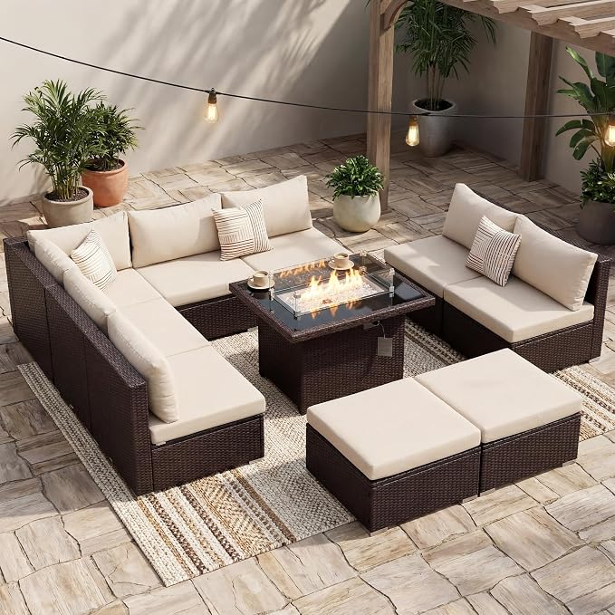 NICESOUL 10 Piece Patio Furniture Sectional Set - Image 2