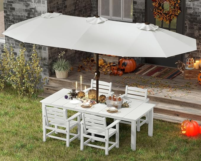 5-Piece White Outdoor Dining Set by PatioKingdom