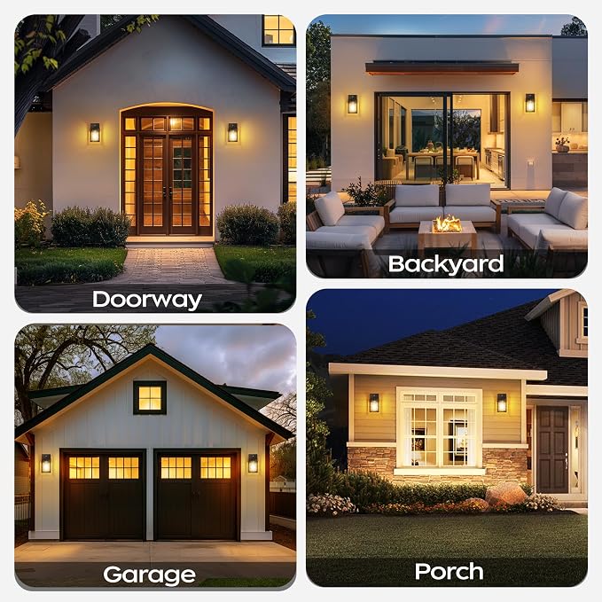 WIHTU Dusk to Dawn Outdoor Lighting Fixtures, Sensor Wall Sconce Lamp, - Image 7
