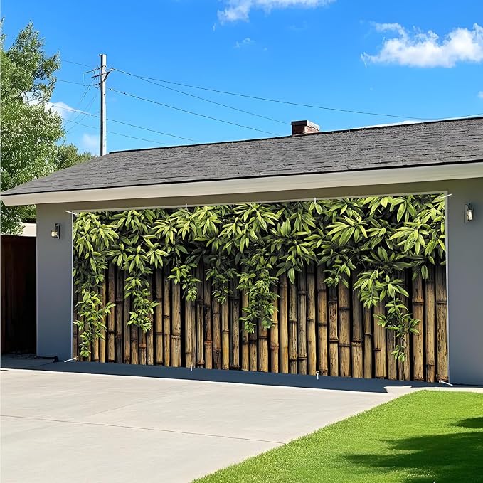 Bamboo Garden Garage Door Banner 6x13FT, Large Outdoor Nature Decoration - Image 8