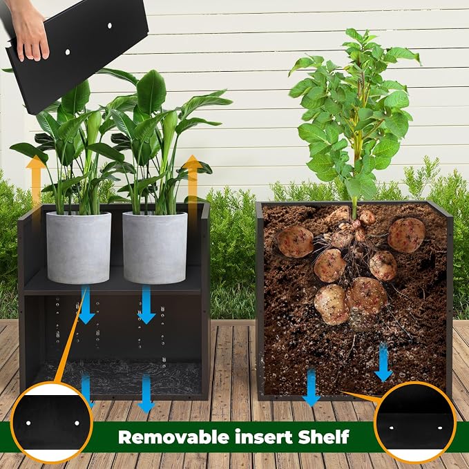 Black Steel Metallic Heavy Planter 30" x 12" x 24" - Image 6