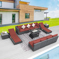 BULEXYARD 13 Piece Large High Back Grey Rattan Patio Furniture Set by BULEXYARDFURNITURE