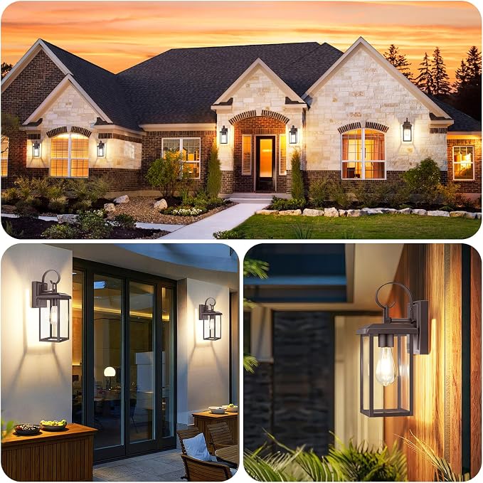 BesLowe 2-Pack Outdoor Wall Light Fixtures, Waterproof Porch Lights Outdoor - Image 5