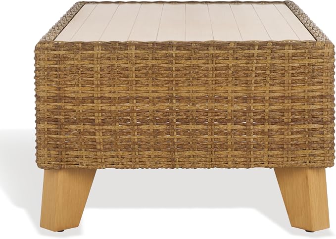 SAFAVIEH Couture Collection Margarita Natural Brown Faux Wicker Rectangle - Image 8